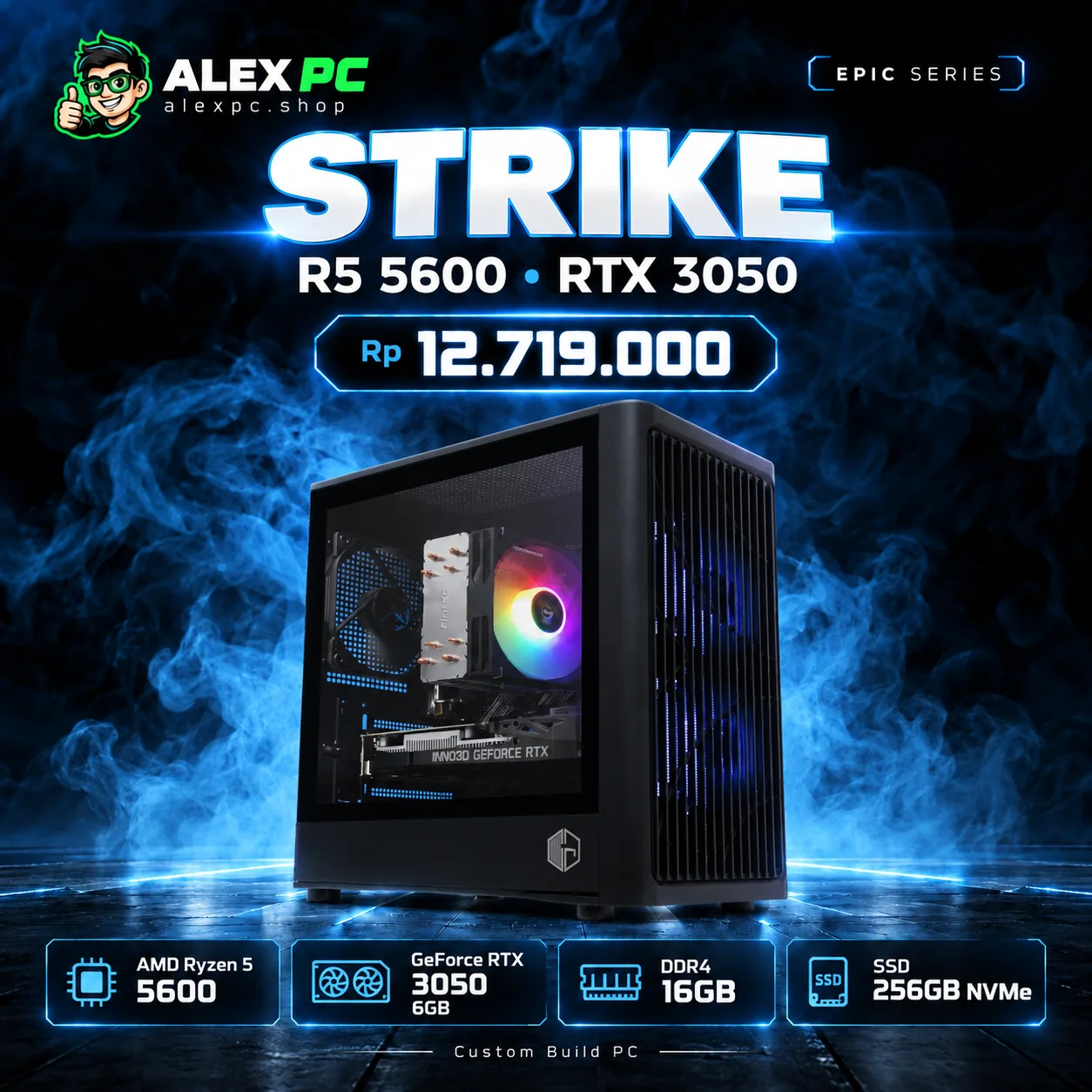 ALEX PC Strike Ryzen 5 5600 + RTX 3050 6GB